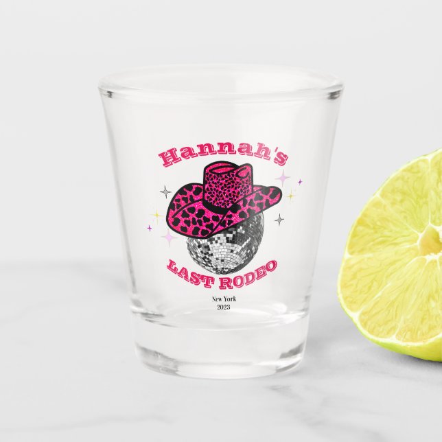 Last Rodeo Cowgirl  Bachelorette Party    Shot Glass (Front)