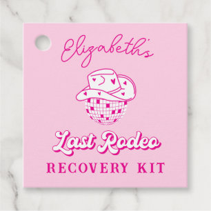 Last Rodeo Cowgirl Bachelorette Recovery Kit Favour Tags