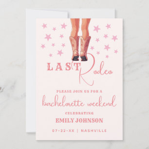 Last Rodeo Cowgirl Bachelorette Weekend Itinerary Invitation
