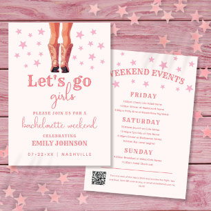 Last Rodeo Cowgirl Bachelorette Weekend Itinerary Invitation