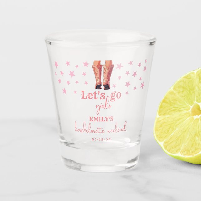 Last Rodeo Cowgirl Bachelorette Weekend Shot Glass (Front)