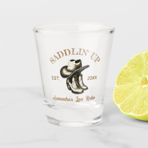 Last Rodeo Cowgirl Boots Hat Bachelorette Party Shot Glass