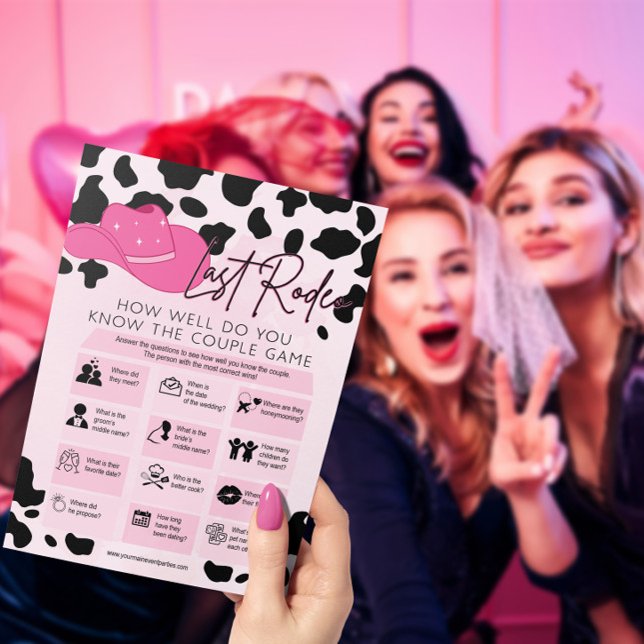 Last Rodeo Cowgirl Bridal Shower Bachelorette Game Invitation (Creator Uploaded)
