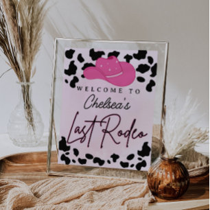 Last Rodeo Cowgirl Bridal Shower Bachelorette Sign