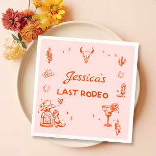 Last Rodeo Cowgirl Cocktail Bachelorette Party Napkin