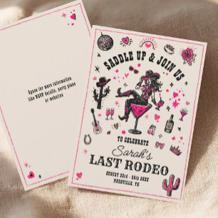 Last Rodeo Cowgirl Fun Nash Bash Bachelorette Invitation