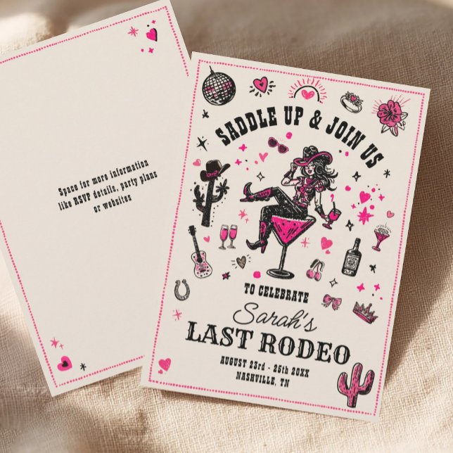 Last Rodeo Cowgirl Fun Nash Bash Bachelorette Invitation (Creator Uploaded)