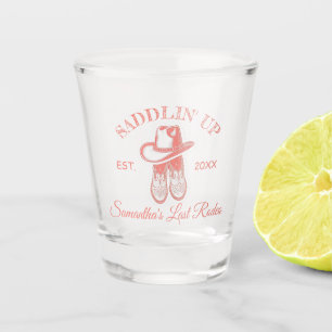 Last Rodeo Cowgirl Pink Bachelorette Party Shot Glass