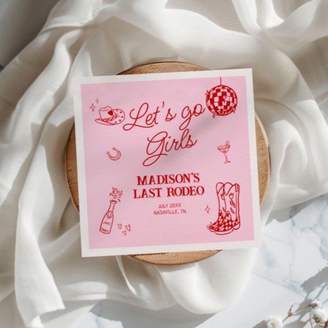 Last Rodeo Disco Cowgirl Bachelorette Napkin (Creator Uploaded)