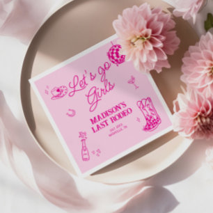 Last Rodeo Disco Cowgirl Bachelorette Napkin