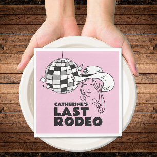 Last Rodeo Disco Cowgirl Bachelorette Party Napkin
