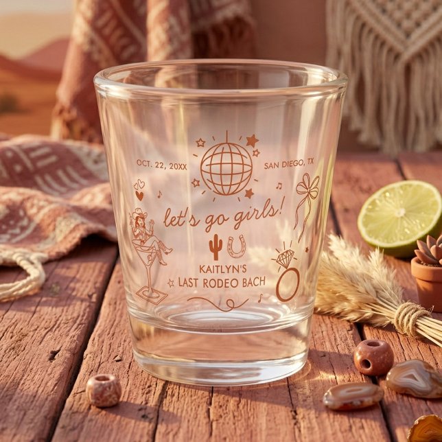 Last Rodeo Disco Cowgirl Bachelorette Party Shot Glass (Creator Uploaded)