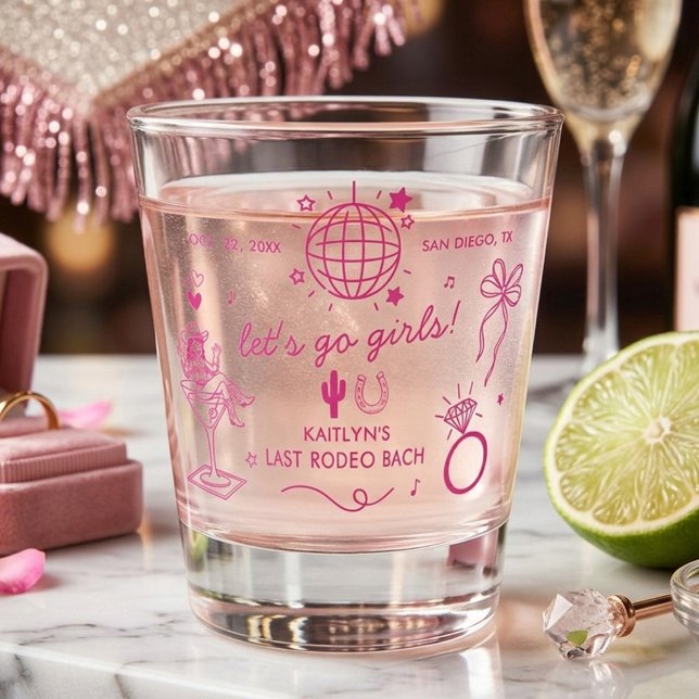 Last Rodeo Disco Cowgirl Bachelorette Party Shot Glass (Creator Uploaded)