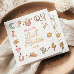 Last Rodeo Disco Cowgirl Bachelorette Weekend Napkin