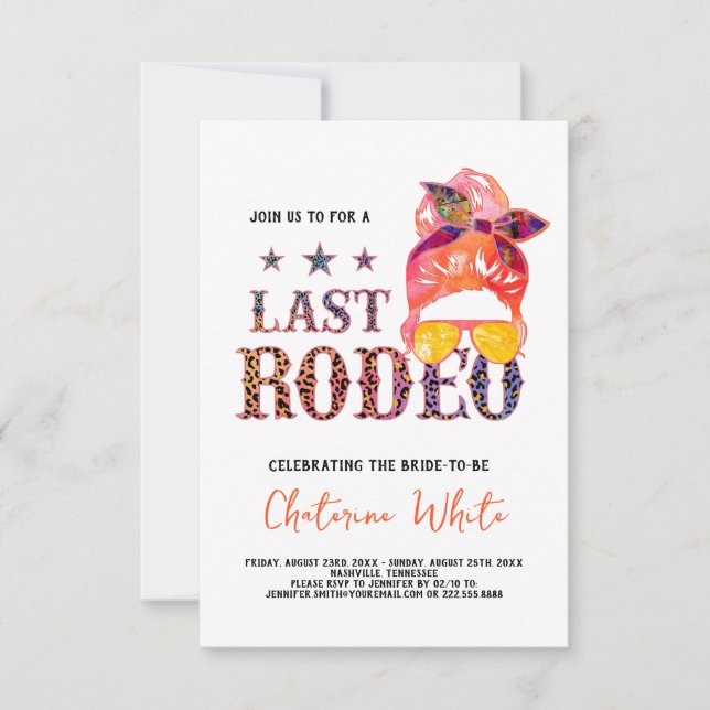 Last Rodeo Nashville Bachelorette party RSVP Card (Front)
