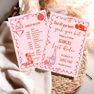Last rodeo Nashville Bachelorette Weekend Party Invitation