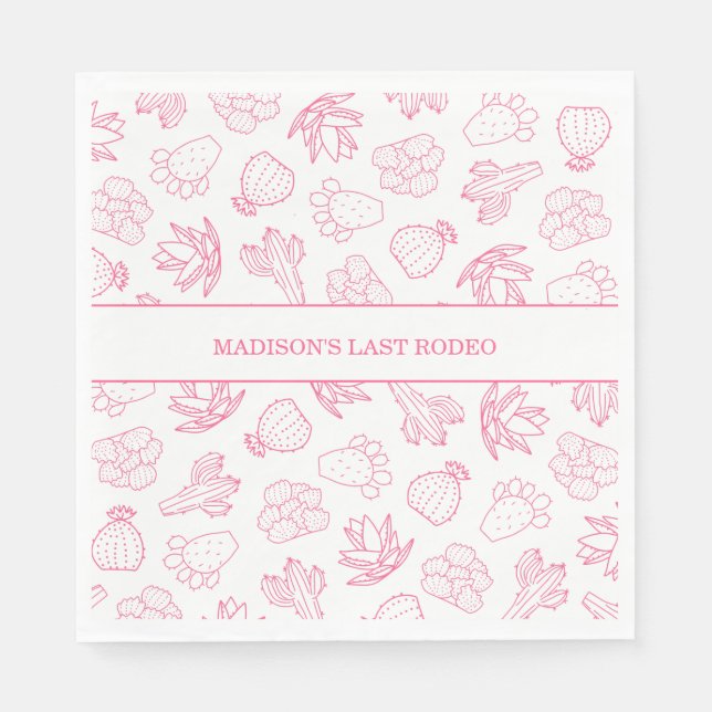 Last Rodeo Pink Bachelorette Party Paper Napkin (Front)
