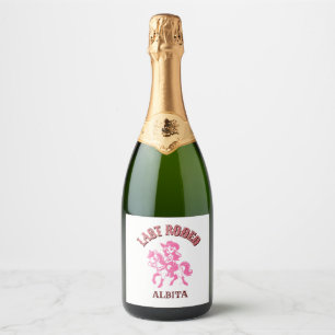 last rodeo pink cowgirl bachelorette party sparkling wine label