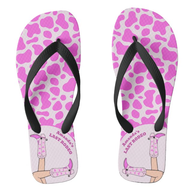 Last Rodeo Pink Cowgirl Bridal Bachelorette Part Thongs (Footbed)