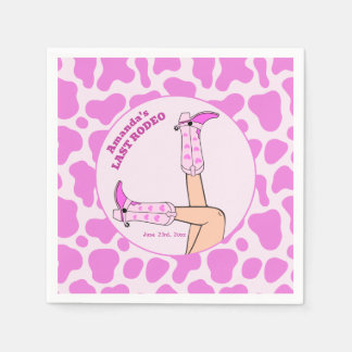 Last Rodeo Pink Cowgirl Bridal Shower Party Napkin