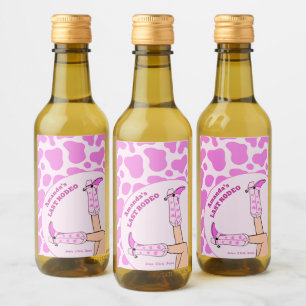 Last Rodeo Pink Cowgirl Bridal Shower Party Wine Label