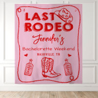 Last Rodeo Pink Red Cowgirl Bachelorette Weekend