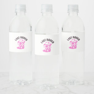 last rodeo pink southern bachelorette party water bottle label