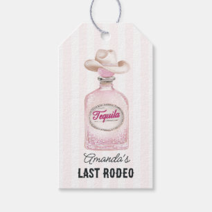 Last Rodeo Pink Tequila Bottle Cowgirl Gift Tags