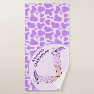 Last Rodeo Purple Cowgirl Bridal Bachelorette Part Bath Towel