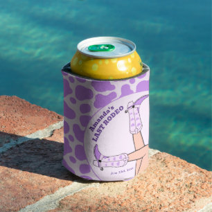 Last Rodeo Purple Cowgirl Bridal Shower Party Can Cooler