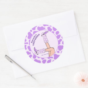 Last Rodeo Purple Cowgirl Bridal Shower Party Classic Round Sticker