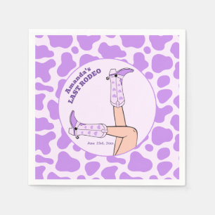 Last Rodeo Purple Cowgirl Bridal Shower Party Napkin