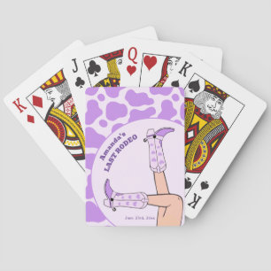 Last Rodeo Purple Cowgirl Bridal Shower Party Playing Cards