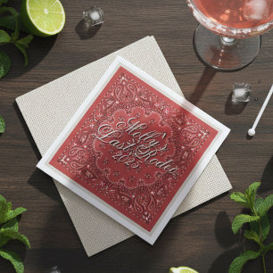 Last Rodeo Red Western Bachelorette Napkin