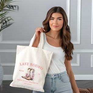 Last Rodeo Western Coquette boots Bachelorette Tote Bag