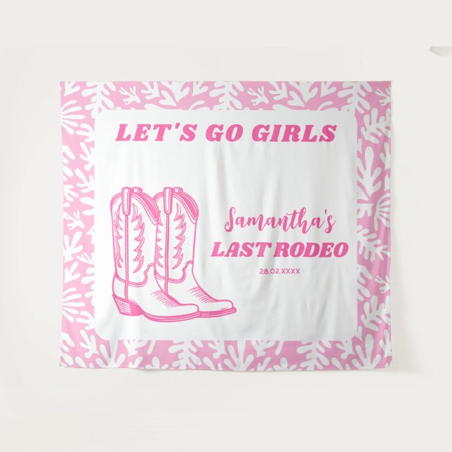 Last Rodeo Western Cowgirl Bachelorette Party Tapestry (Front (Horizontal))