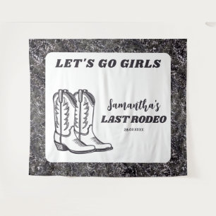 Last Rodeo Western Cowgirl Bachelorette Party Tapestry