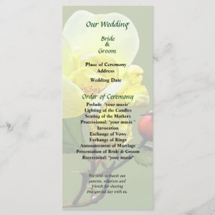 Last Rose of Summer Wedding Program
