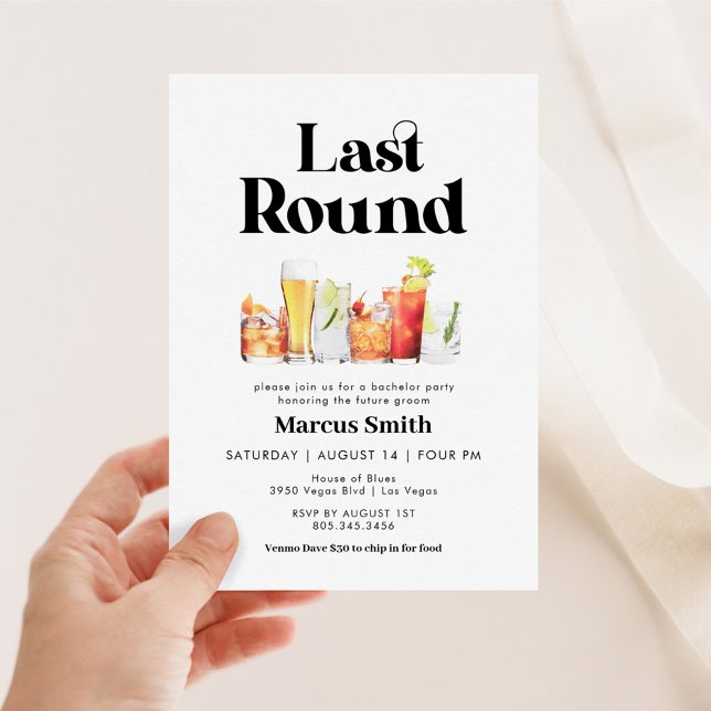 Last Round Bachelor Retro Vintage Style Invitation (Creator Uploaded)