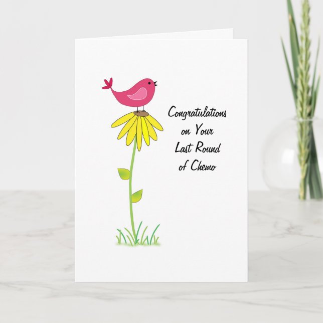 Last Round of Chemo Congratulations Card Bird (Front)