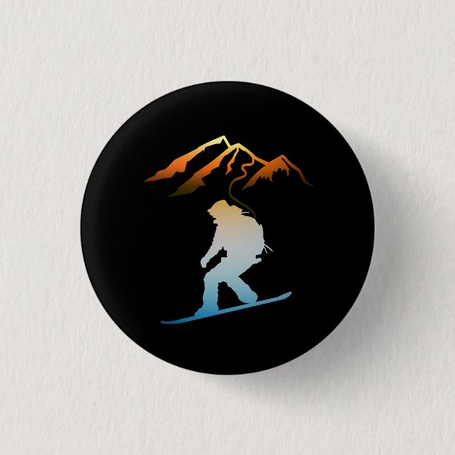 Last Round, Sunset Ski 3 Cm Round Badge (Front)