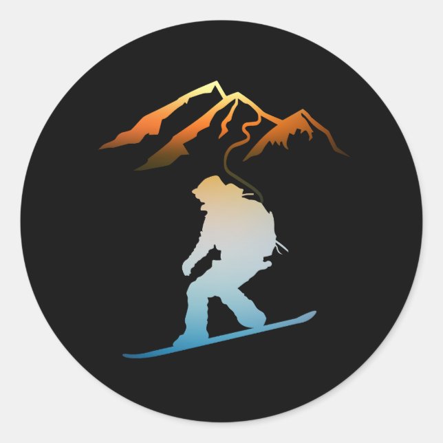 Last Round, Sunset Ski Sticker (Front)