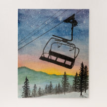 Last Run Jigsaw Puzzle for Skiers