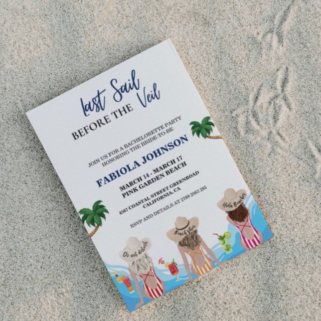 Last Sail Before the Veil Bachelorette Party Invitation (Creator Uploaded)