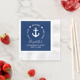 Last Sail Before The Veil Bachelorette Party Napkin