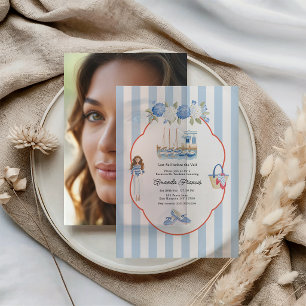 Last Sail Before the Veil Coastal Bachelorette Vellum Invitations