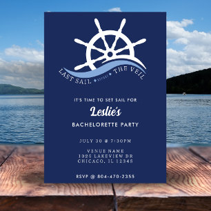 Last Sail Before the Veil Helm Bachelorette Party Invitation