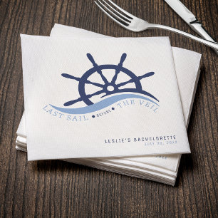 Last Sail Before the Veil Helm Bachelorette Party Napkin