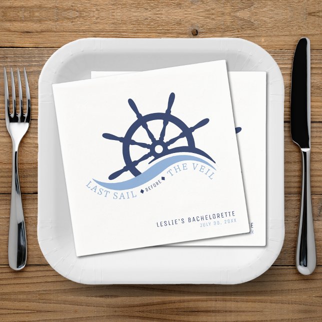Last Sail Before the Veil Helm Bachelorette Party Napkin (Last Sail Before the Veil Helm Bachelorette Party Napkins
)