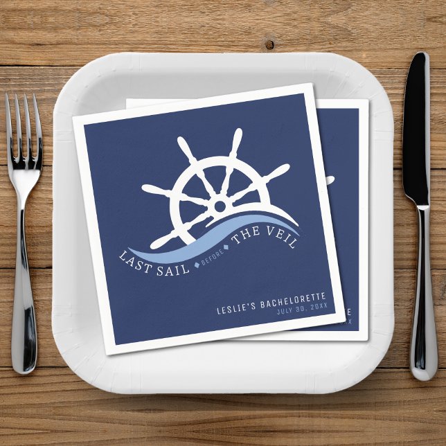 Last Sail Before the Veil Helm Bachelorette Party Napkin (Last Sail Before the Veil Helm Bachelorette Party Napkins
)